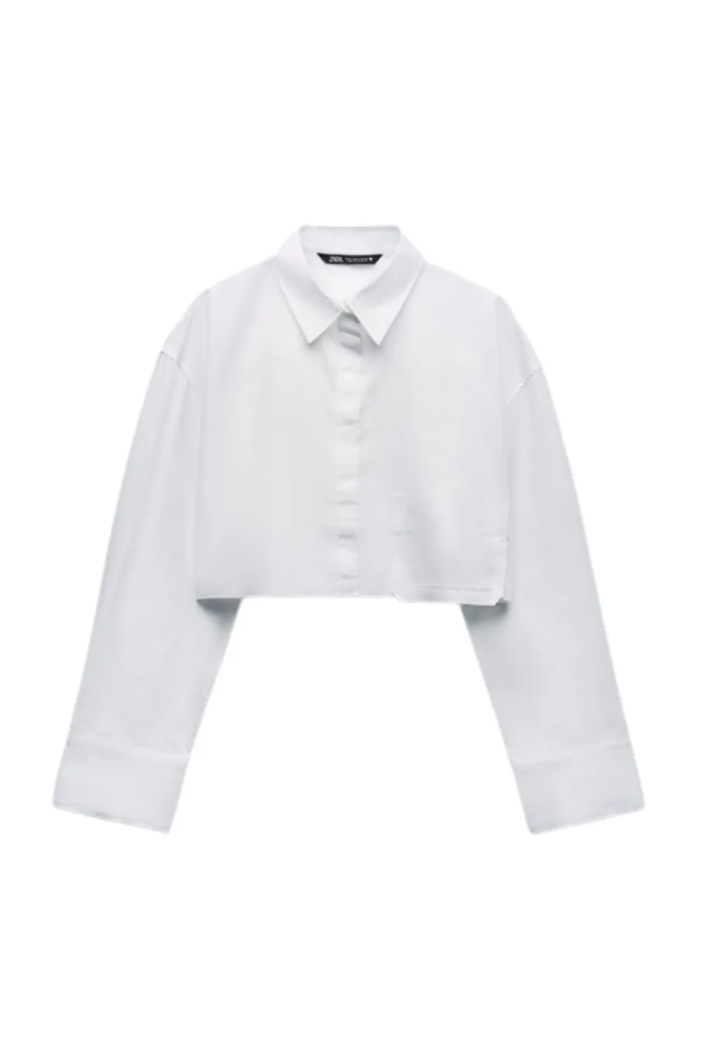 Beyaz Crop Gömlek