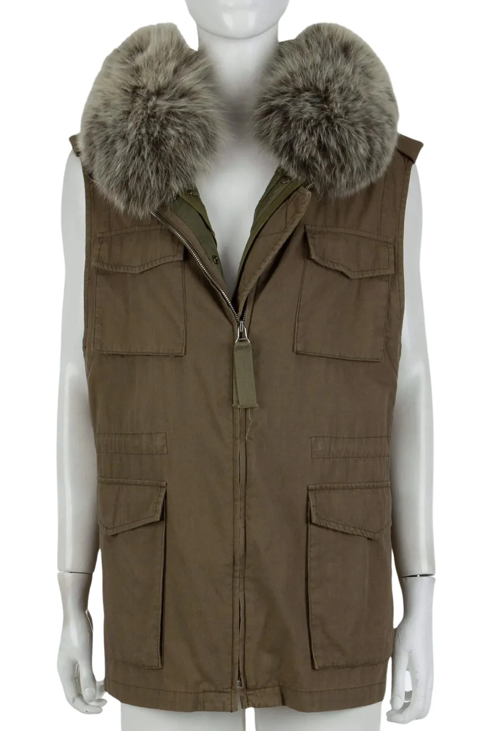 Kürklü Kapüşonlu Yelek