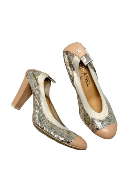 CC Coco Mark Payetli Topuklu Ayakkabı