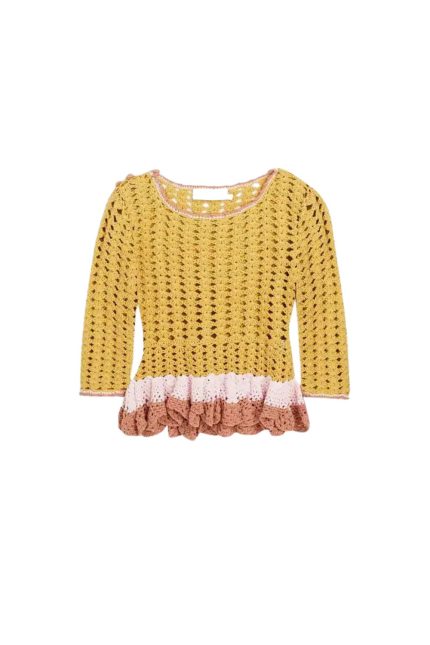 Laurel Crochet Frill Top Kazak