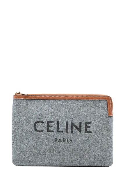 2019 Keçe Logolu  Clutch Çanta