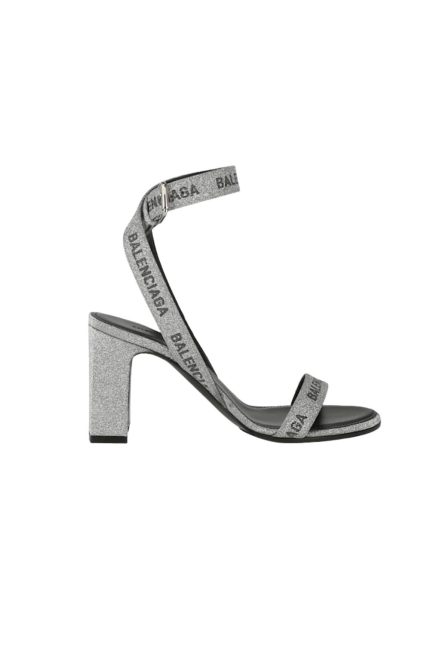 Allover Logo Round Ankle Strap Topuklu Ayakkabısı