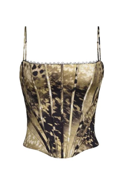 Cadie Saten Korse Top