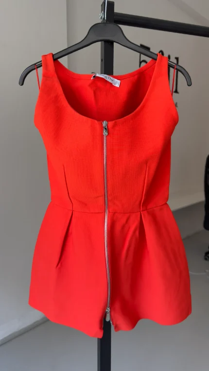 Turuncu Peplum Üst