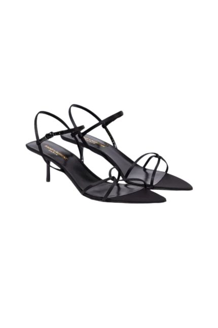 Saten Slingback Topuklu Ayakkabı