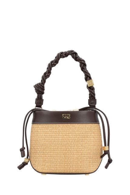 Bou Bucket Raffia Omuz Çantası