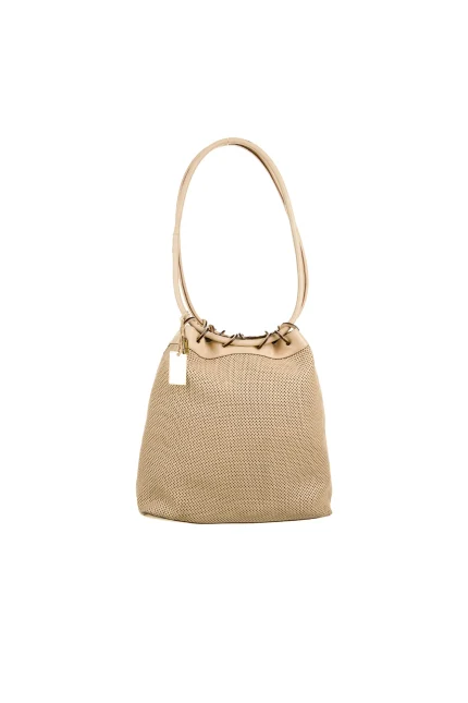 Vintage Perforated Deri Bucket Omuz Çantası