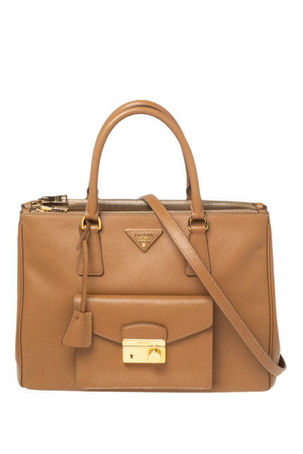 Saffiano Lux Galleria Front Pocket Tote Omuz Çantası