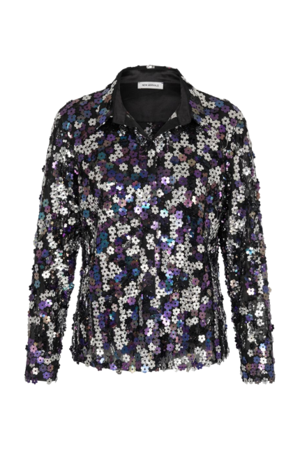 Flirty Fleurs Çiçek Payetli Gömlek