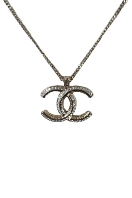 CC Logo Kristal Taşlı Kolye
