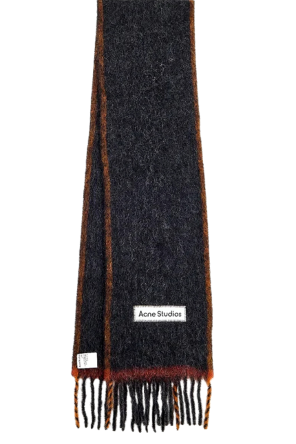 Mohair Narrow Siyah Atkı