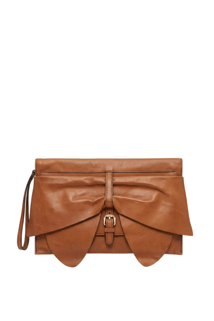 Kahverengi Deri Clutch